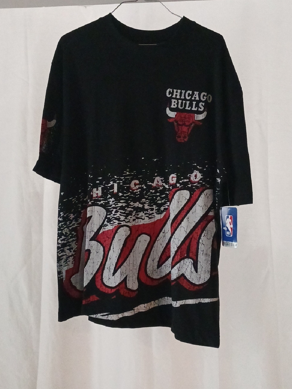 NBA Chicago Bulls Black Red Graphic Short Sleeve Tee